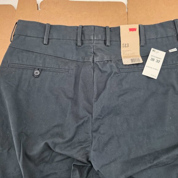 Levi Strauss 513 Slim Straight Fit Trouser Pants  Mens Size 38x32 Blue  NWT - Picture 4 of 10